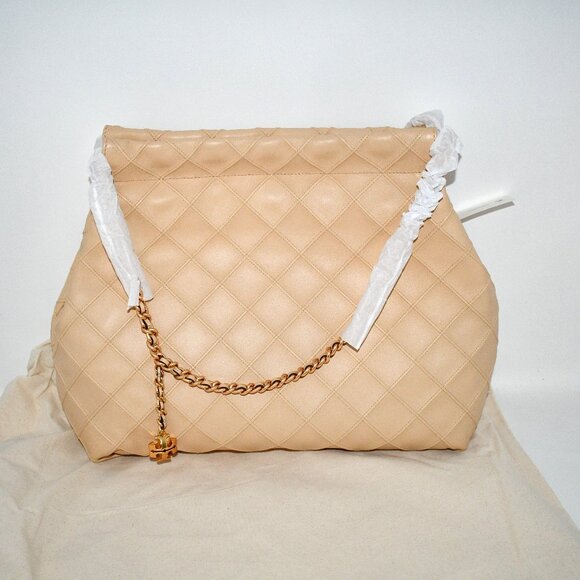 Tory Burch Handbags - Tory Burch Fleming Chain Quilted Leather Hobo Bag in Vanilla soft serve # 162450